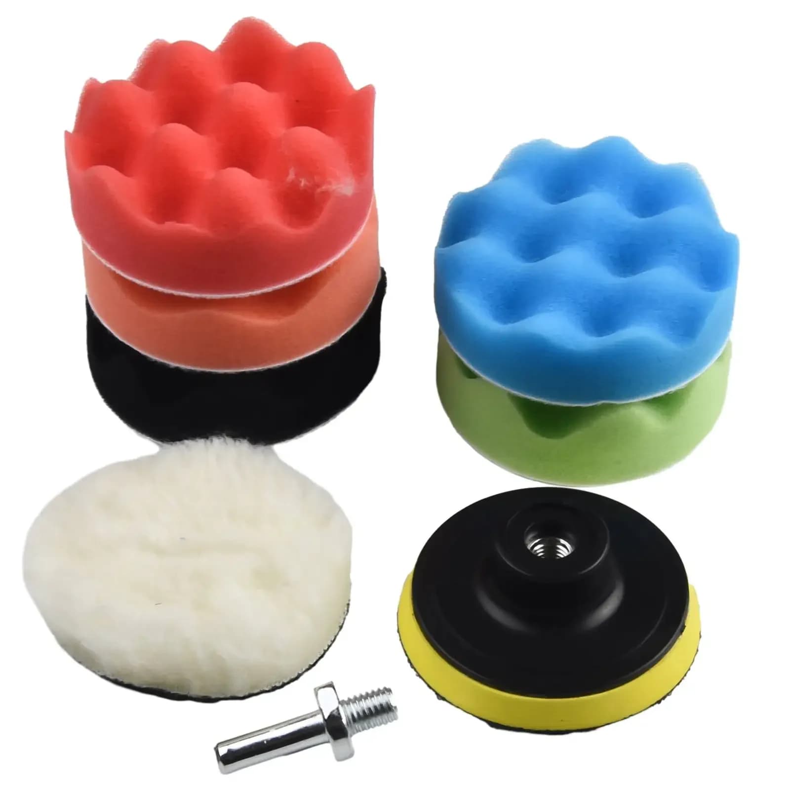 8 pz/set 3 pollici Lucidatura Spugna Pad Set Auto Lucidatura Disco 75mm Auto Ceretta Spugna Auto Lucidatore Trapano Adattatore Strumento di Pulizia