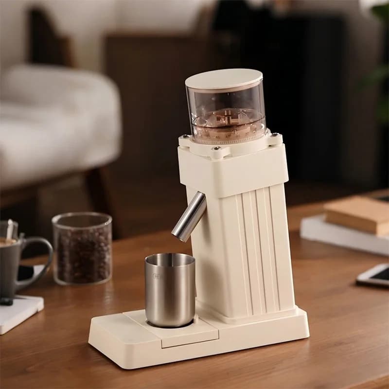Coffee Grinder with Scale, 60 Adjustable Settings, Portion Control, Stainless Steel Burrs, Portable Coffee Bean Grinder