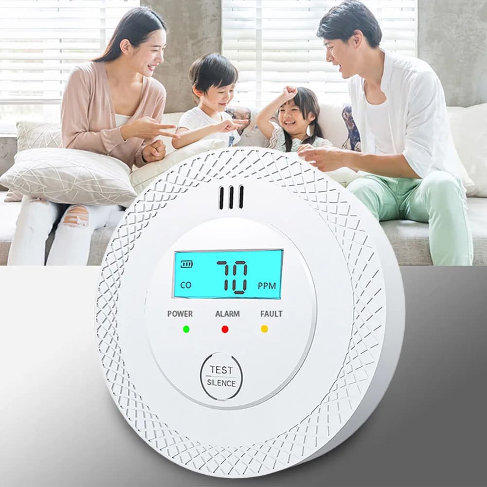 CO Alarm Sensor 85dB High Sensitive Warning Carbon Monoxide Alarm Detector with LEDs CO Detector Battery Powered for Home Hotel