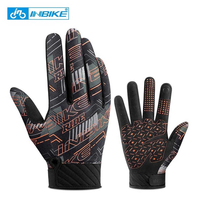 INBIKE Men's Cycling Gloves Ski Gym Sports Ski Gym Anti-slip touch screen breathable with whole fingers