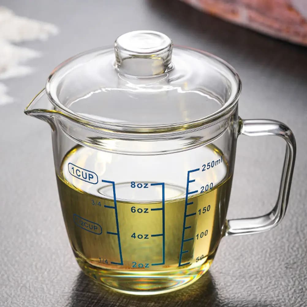 Temperature Resistant Glass Water Mug with Scale Markings for Milk Coffee Tea Beer Juice Cocktail Serving Ideal Household