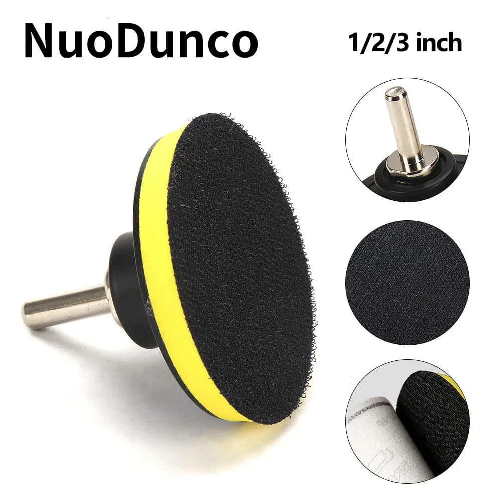 Tampone per lucidatura con supporto da 3 pollici Disco abrasivo per lucidatura con gancio e anello in gomma da 75 mm per smerigliatrice per smerigliatrice per trapano elettrico