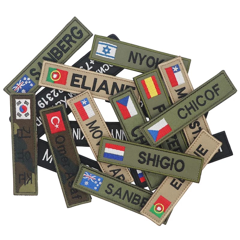 50 pezzi nome ricamato personalizzato ferro da stiro o toppe supporto con gancio per cappello uniforme morale collare per cani imbracatura borse per pistola softair dell'esercito