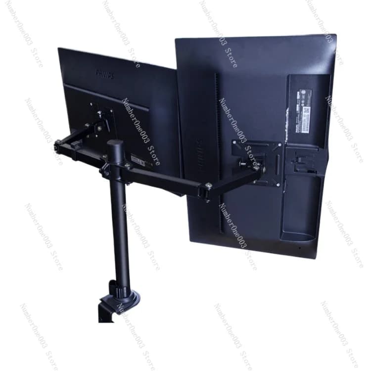Support for double monitor without drill 17-27 inch screen support 360 ° Revolving table support