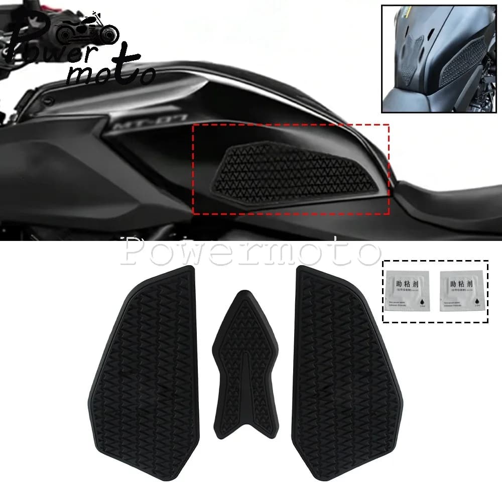 Motorcycle Rubber Tank Pad Sticker Side Tank Pad Anti Scratch Decal Accessories Rubber Non-slip Sticker For YAMAHA MT-07 MT07 25
