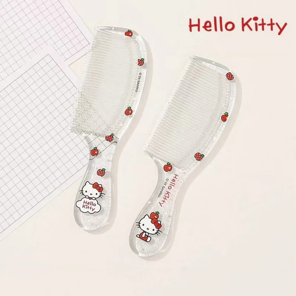 Pettine per capelli originale Sanrio, pettine portatile da viaggio con denti fini, pettine per la cura dei capelli, pettine per uso domestico, pettine per ritocchi femminili, regali per ragazze