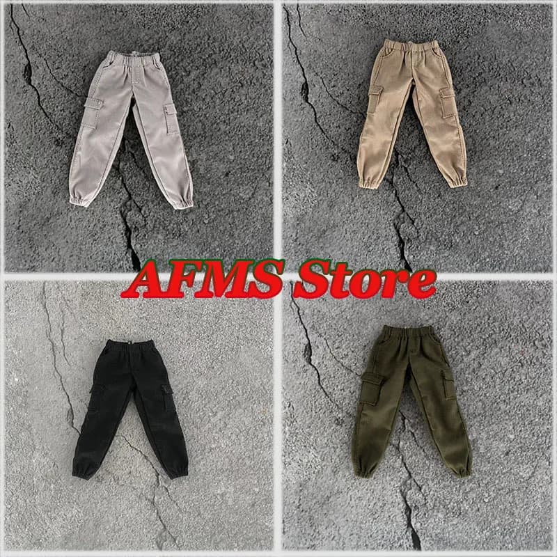 In Stock 4 Colors 1/12 Scale Male Soldier Fashion Ankle-tied Pants Bib Overall Accessary Fits 6 Inches Action Figure Body Model