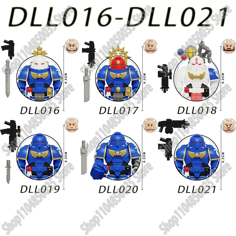 NEW DLL016 DLL017 DLL018 40k Game Series Assembled 8.2CM Building Blocks Bricks Action Figures For Childrens Educational Toys