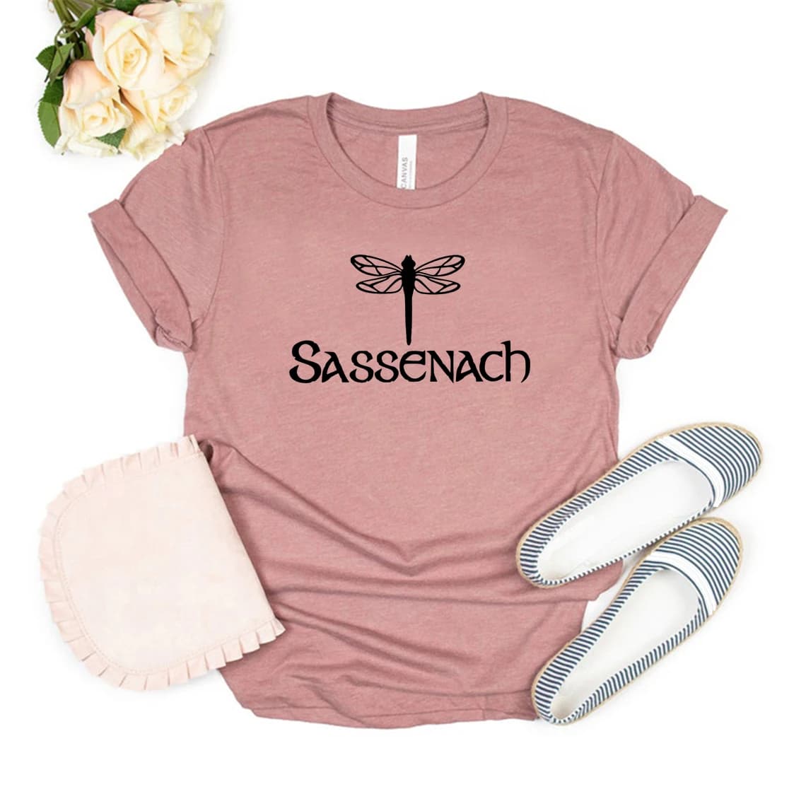 Sassenach T Shirt with Dragonfly Unisex T-shirt Outlander Book Series Shirt Short Sleeve Graphic T Shirts Women Casual Tops Tee