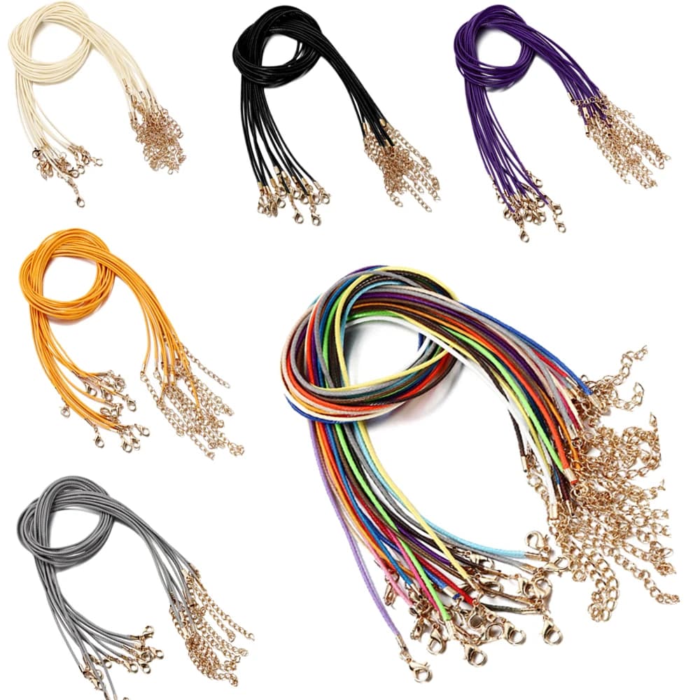 10 Pz/lotto 1.5mm Cavo di Cuoio Collana Del Pendente Con Chiusura Corda Intrecciata Regolabile Per La Produzione di Gioielli FAI DA TE Collana Bracciale Acces