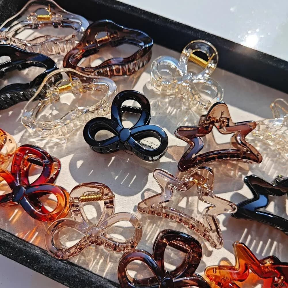 5 pz/set Geometria Media Granchio Artigli Dei Capelli Pinze Morsetti Per Capelli Delle Donne Delle Ragazze Coda di Cavallo PC Semplice Barrette Dei Capelli Tornante Accessori Per Capelli