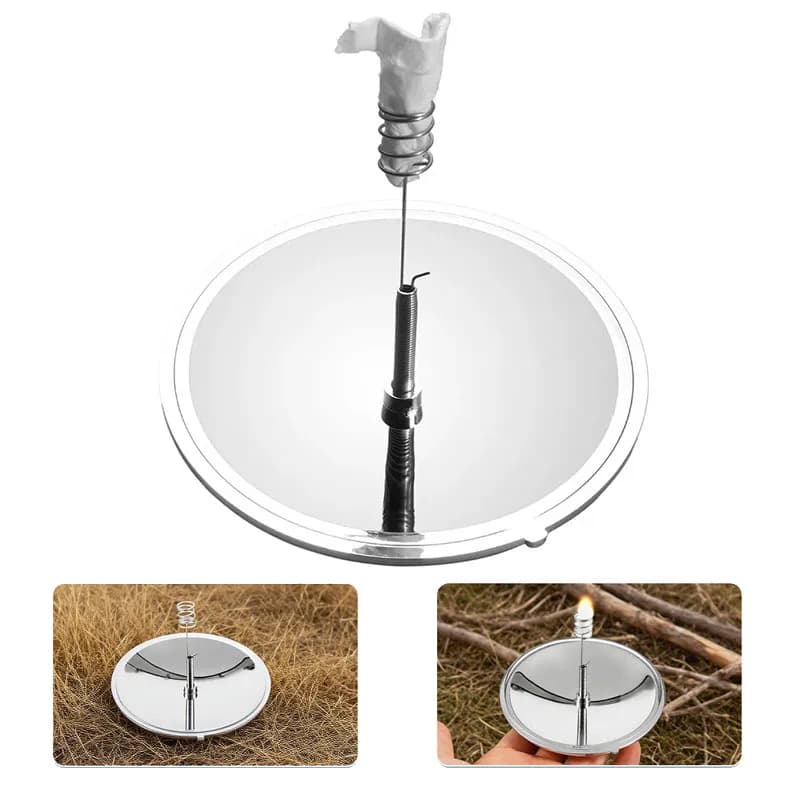 Accendino Solare da Esterno per Campeggio, Sopravvivenza, Impermeabile, Antivento, Portatile, per Viaggi, Escursionismo, Forniture di Emergenza