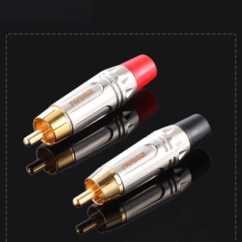 Connettori RCA Dorati per Audio, Terminali per Altoparlanti, Cavi Coassiali per Video, DVD, Telecamere di Sicurezza, Connettori Maschio e Femmina, 4 Pezzi