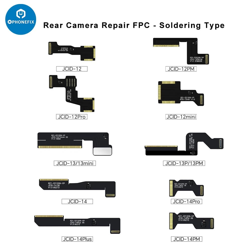 Cavo flessibile FPC per riparazione fotocamera posteriore JCID per iPhone 11 12 13 14 15 16Pro Max Pop-up fisso Windows Problemi over-green Flex per fotocamera