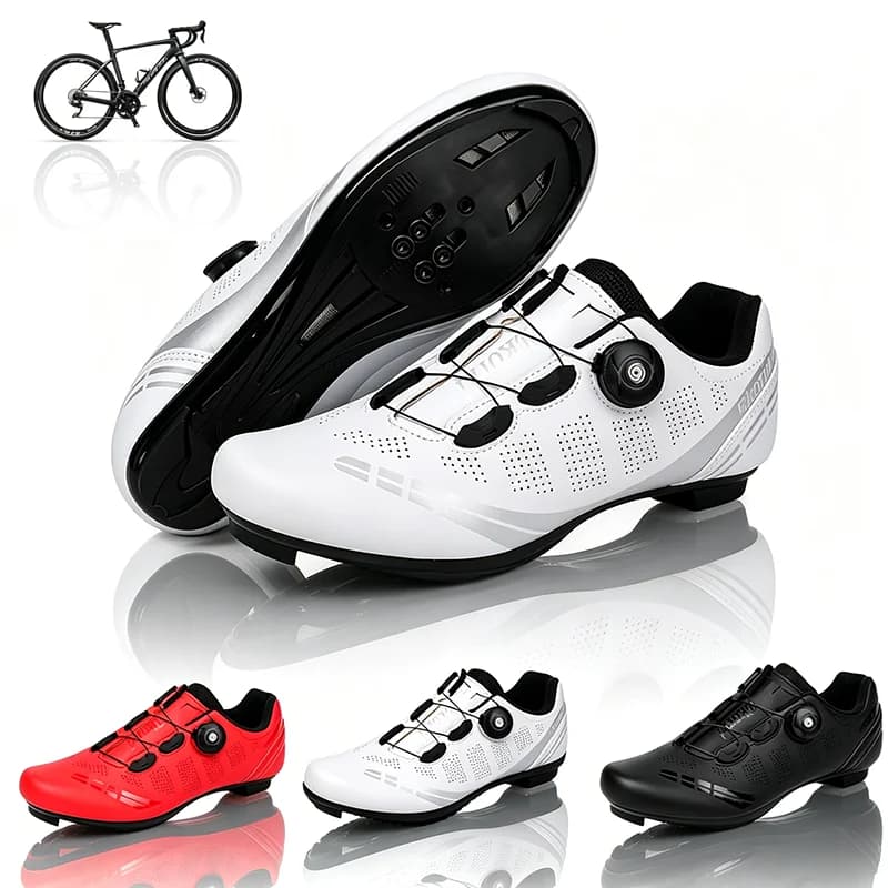 Scarpe da Ciclismo Traspiranti in Mesh, Suola Rigida Leggera, Compatibili con SPD, per Bici da Strada e MTB, Professionali per Uomo e Donna, Sport all'Aperto
