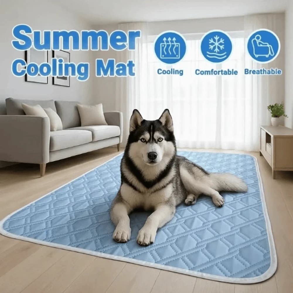 Summer Dog Cooling Mat Ice Slicky Fiber Fabric Universal Pet Cooling Mat Comfortable Cat Sleeping Pad For Puppies And Adult Dogs