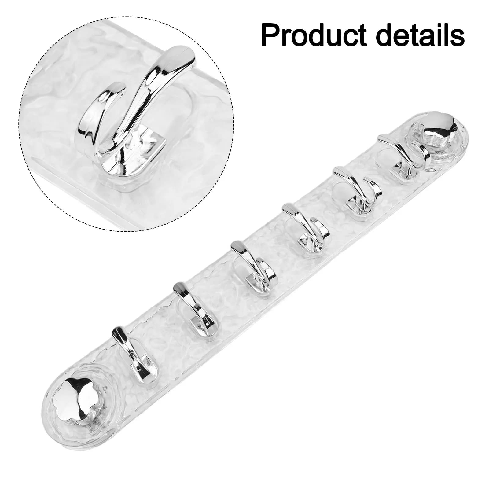 Extendable Hooks Bathroom Hook 46*6.5*4.5cm Strong Suction Cup Hook Stain Resistant Hook Elegant Water Wave Pattern