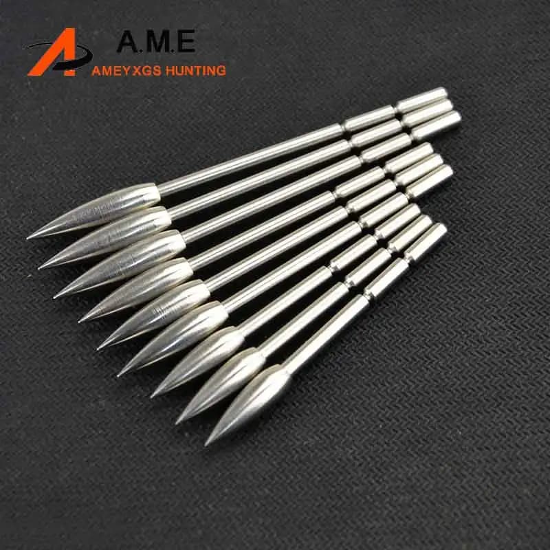 6/12/24 Pz 3.2mm Punta di freccia 80 100 120 Grani per ID 3.2mm Freccia Albero Puntale in acciaio inossidabile Tiro con l'arco Caccia Punte di freccia