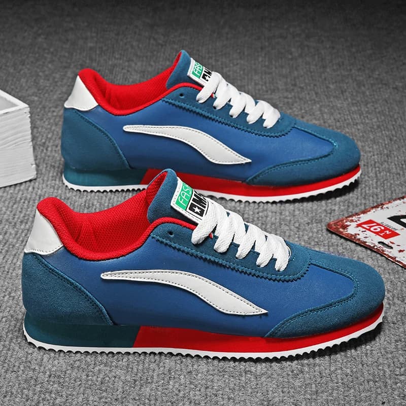 Vendita calda Scarpe da ginnastica moda uomo blu Scarpe sportive classiche in pelle per uomo Scarpe da ginnastica Designer Scarpe da ginnastica atletiche Scarpe da corsa maschili