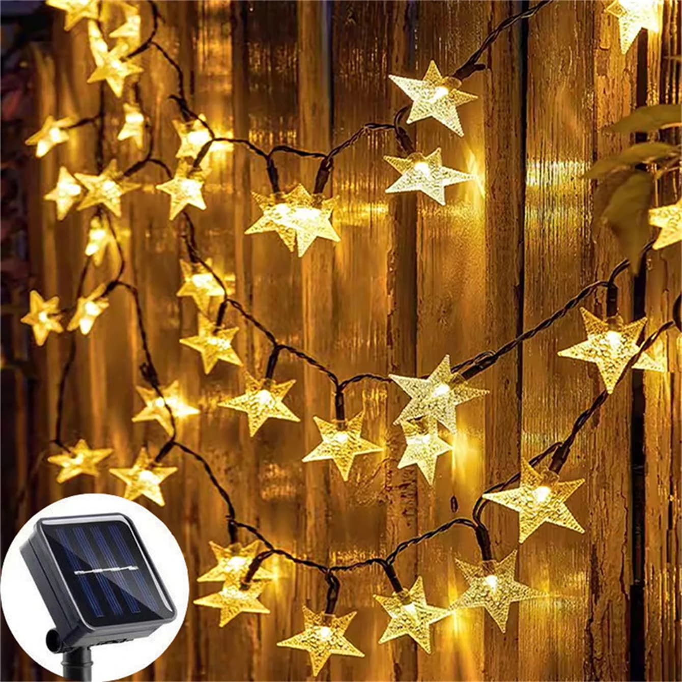 Luci Solari a Stella per Esterni da 12m/7m/5m, 8 Modalità, Luci Fatate a Stella per Compleanni, Giardini, Matrimoni, Decorazioni per Giardini delle Fate