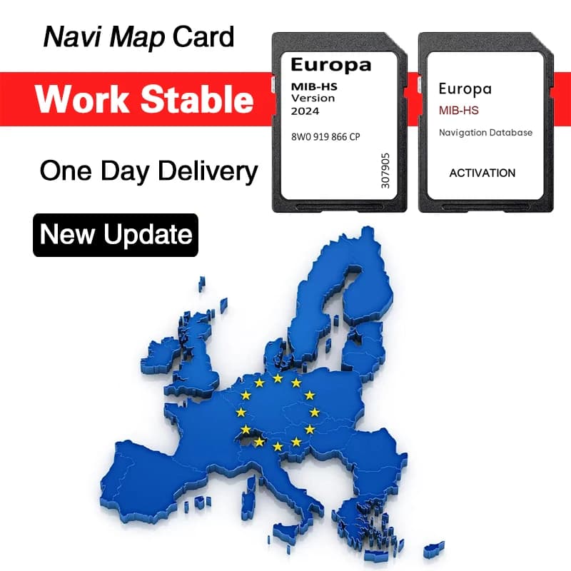 Navigazione MHS2 Aggiornamento Europa UK 2024 mappe Scheda GPS SD da 16 GB per Audi AS RS345 Q SQ RSQ25 Veicolo 8 W 0919866 Scheda di attivazione CP