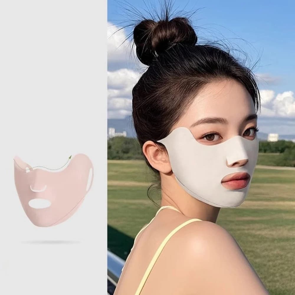 Nuova maschera traspirante in seta di ghiaccio lavabile antipolvere maschera per il viso da equitazione maschera per protezione solare anti-UV unisex