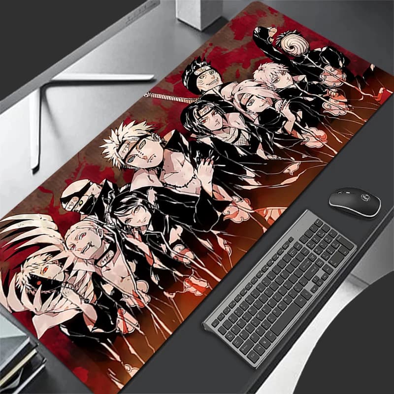 Tappetino per mouse dal design accattivante Naruto Gamer Computer HD Print Tappetino da scrivania Tastiera Anime Gaming xxl Accessori Lock Edge Tappetino per mouse popolare