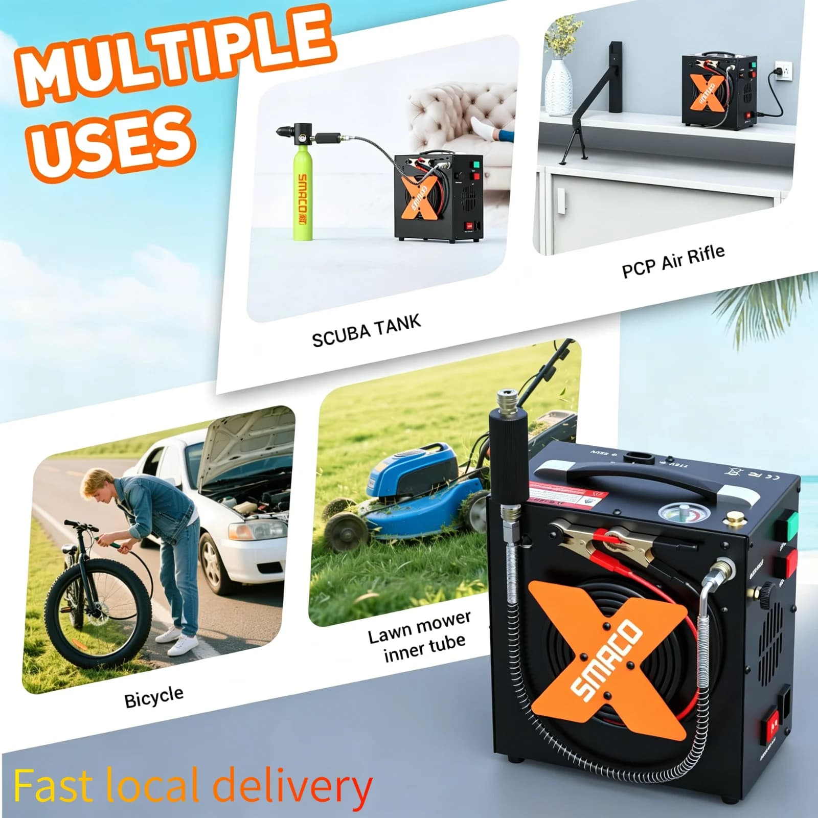 Set Bombola Subacquea Portatile SMACO S300 Mini, Attrezzatura per Respirazione Subacquea, Consegna Rapida Locale per Snorkeling e Immersioni