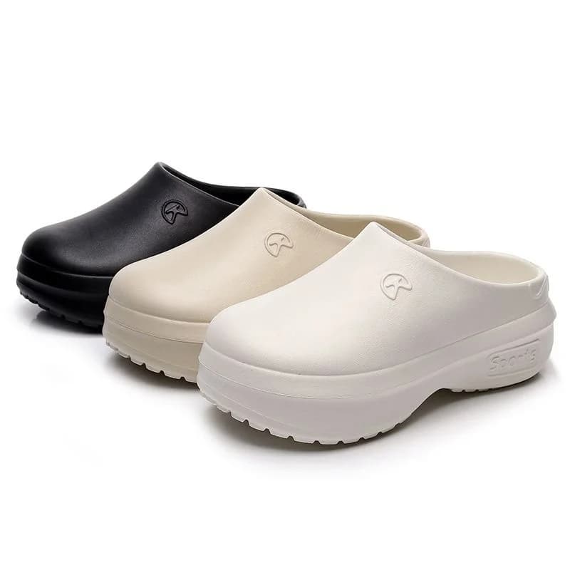 Nuove Ciabatte con Tacco Spesso da Donna, Estive, per Esterni, Stile Chef, Sensazione Semi-Premium, Sandali con Tacco Spesso in EVA, Stile Casual con Tacco Basso