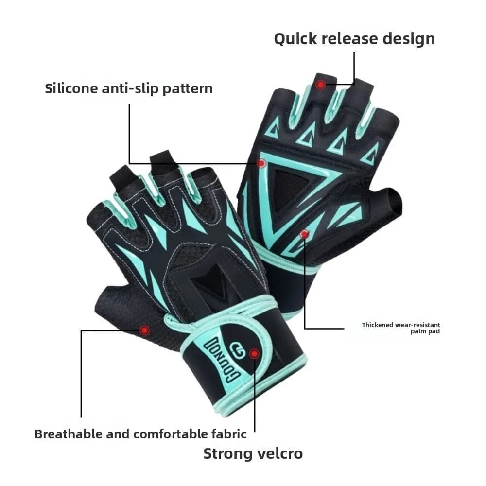 Wear-Resistant Fitness Cycling Gloves Anti-Slip Wrist Guard Weightlifting Gloves Shock-absorbing Professional