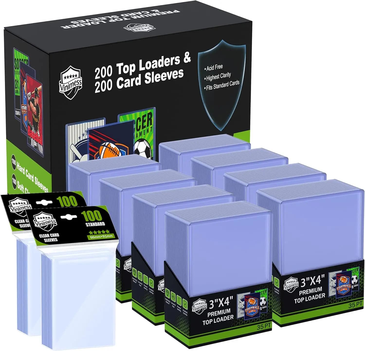 400 Bustine Protettive Rigide 3x4 per Carte Collezionabili, da Baseball, Football e Altri Giochi