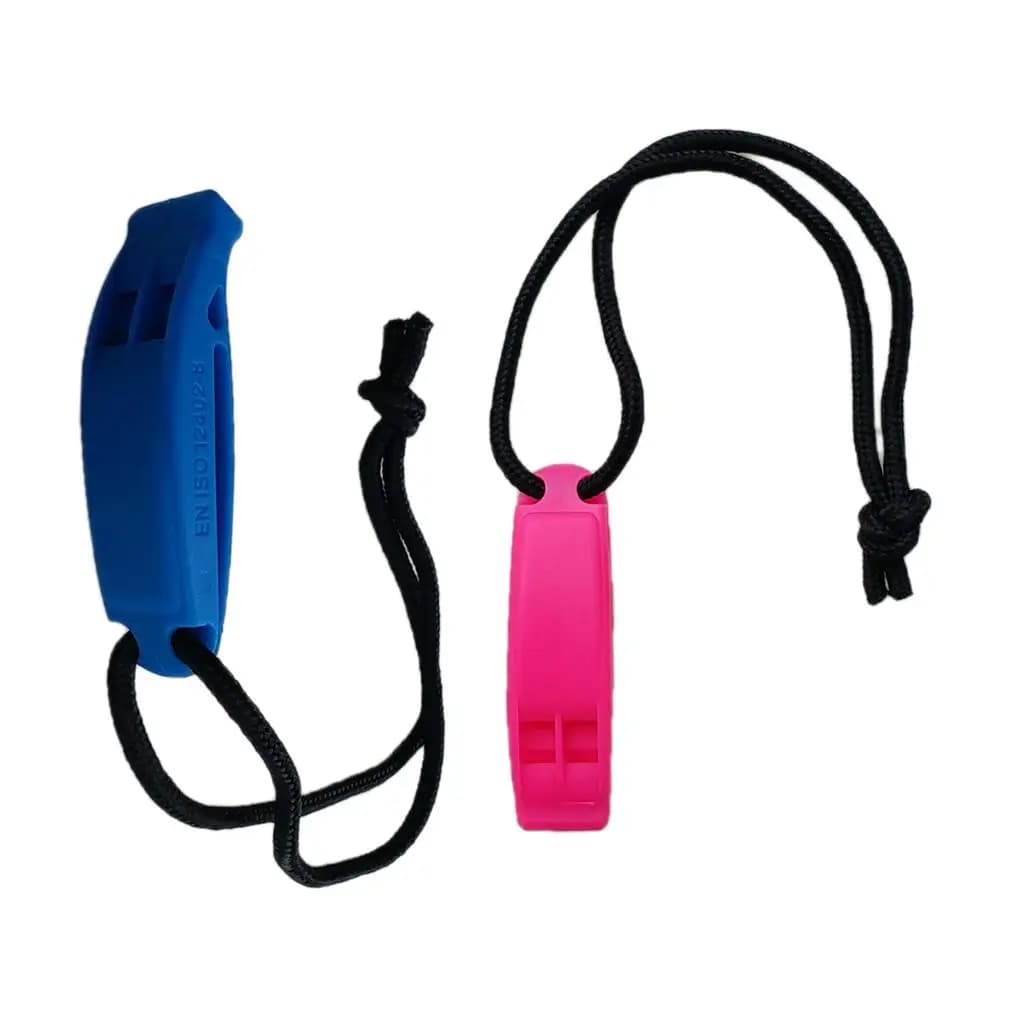 Fischietto di sicurezza Fischietto di sopravvivenza di emergenza in plastica portatile con cordino per accessori nautici Corda per barche Campeggio marino
