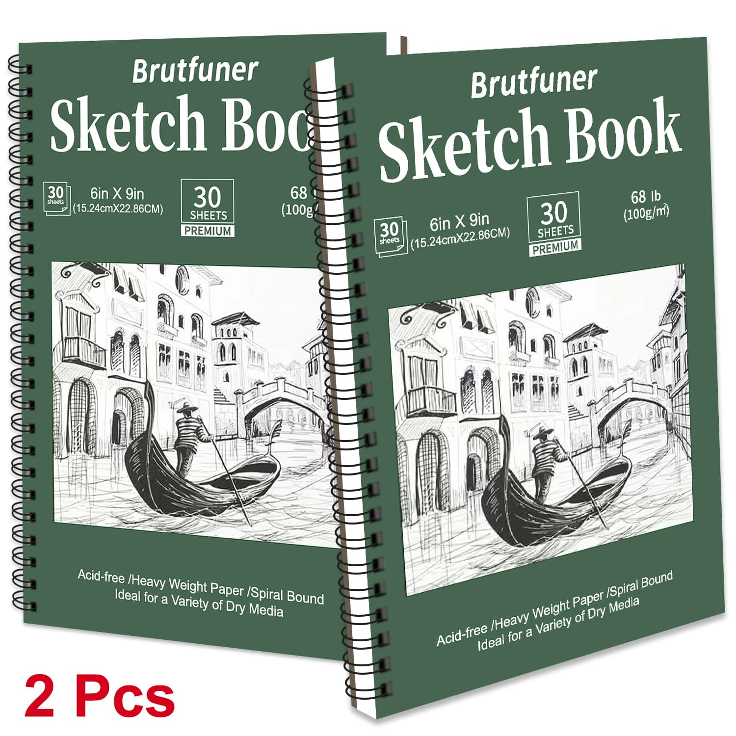 2 pcs/30 Sheet Thickened Spiral Sketchbook - Premium Quality Paper for Vibrant Colors & Smooth Drawing - For Art Students