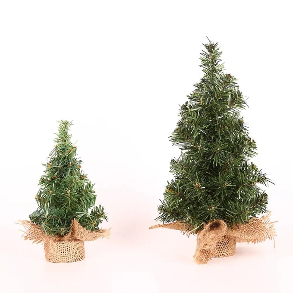 High Quality Cloth PVC Mini Christmas Tree 20/30/40CM Handcraft Mini Xmas Tree DIY Artificial Plants New Year Gift