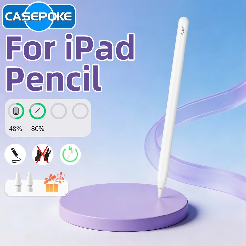Penna Stylus per iPad 10a 11a generazione, Pro 11 12.9 13, Air 3 4 5, Mini 6 con ricarica wireless, rilevamento inclinazione e rifiuto del palmo, compatibile con Apple Pencil 2a generazione