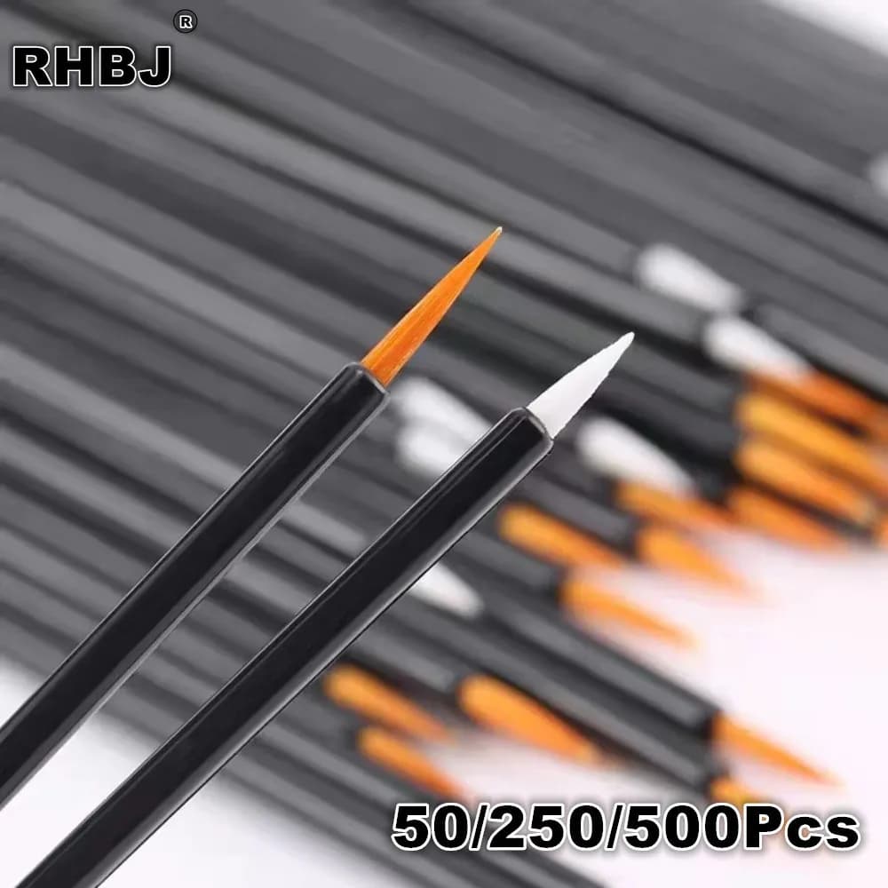 Set di 50-500 Pennelli Monouso per Nail Art, Strumenti Professionali per Eyeliner e Trucco, Kit di Pennelli per Manicure e Pittura per Uso Domestico e Professionale