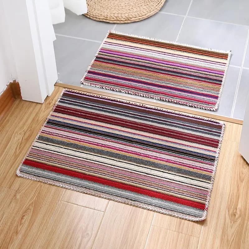Thickened Anti-Slip Stripe Mosaic Bathroom Floor Mat Home Entrance Living Room Carpet Rugs Super Thick Door Mat