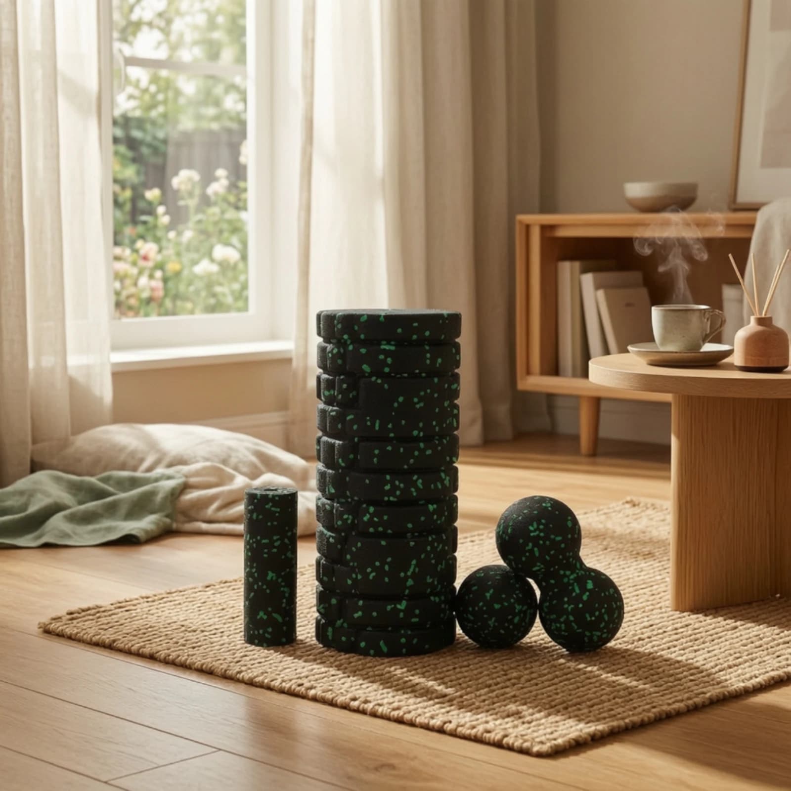 Kit Foam Roller Con Palline High Density Textured Rollers and Balls Set for Yoga Pilates Fitness Routine