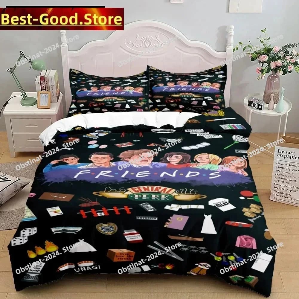 Friends TV Show Set biancheria da letto Set copripiumino con federa Poliestere Doppio Twin Completo Queen King Biancheria da letto Decorazioni per la casa