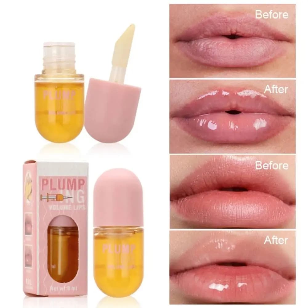 Nuovo Olio Volumizzante Labbra a Lunga Durata, Attenua Istantaneamente le Rughe Labiali, Maschera Labbra Notturna, Aumenta il Volume delle Labbra, Olio Labbra, Siero Labbra al Collagene