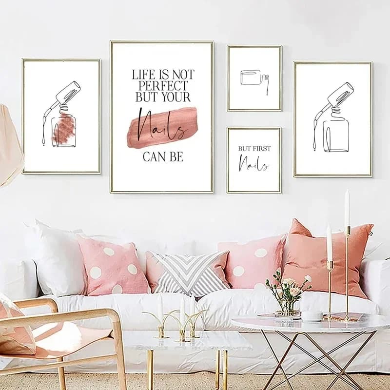 Nail Picture Tech Art Home Scandinavian Wall Art Posters Minimalist Print Canvas Painting for Living Room Modern Home Decor