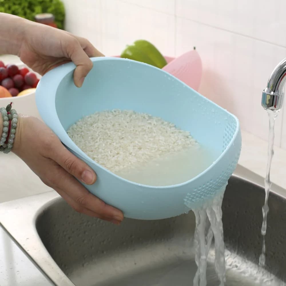 Setaccio per riso Colino in plastica Filtro per lavaggio Cestello per colino Utensili da cucina Cibo Fagioli Verdura Ciotola di frutta Scolapiatti Cestino per la pulizia
