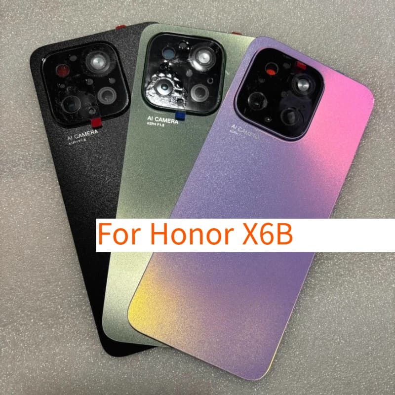 Plastic Rear Battery Back Cover Housing Door With Camera Lens Frame & Adhesive For Honor X6B Replacement Repair Spare Part