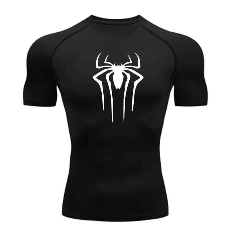 T-shirt da uomo traspirante, compressiva, per fitness, ciclismo e allenamento, ad asciugatura rapida e assorbimento del sudore