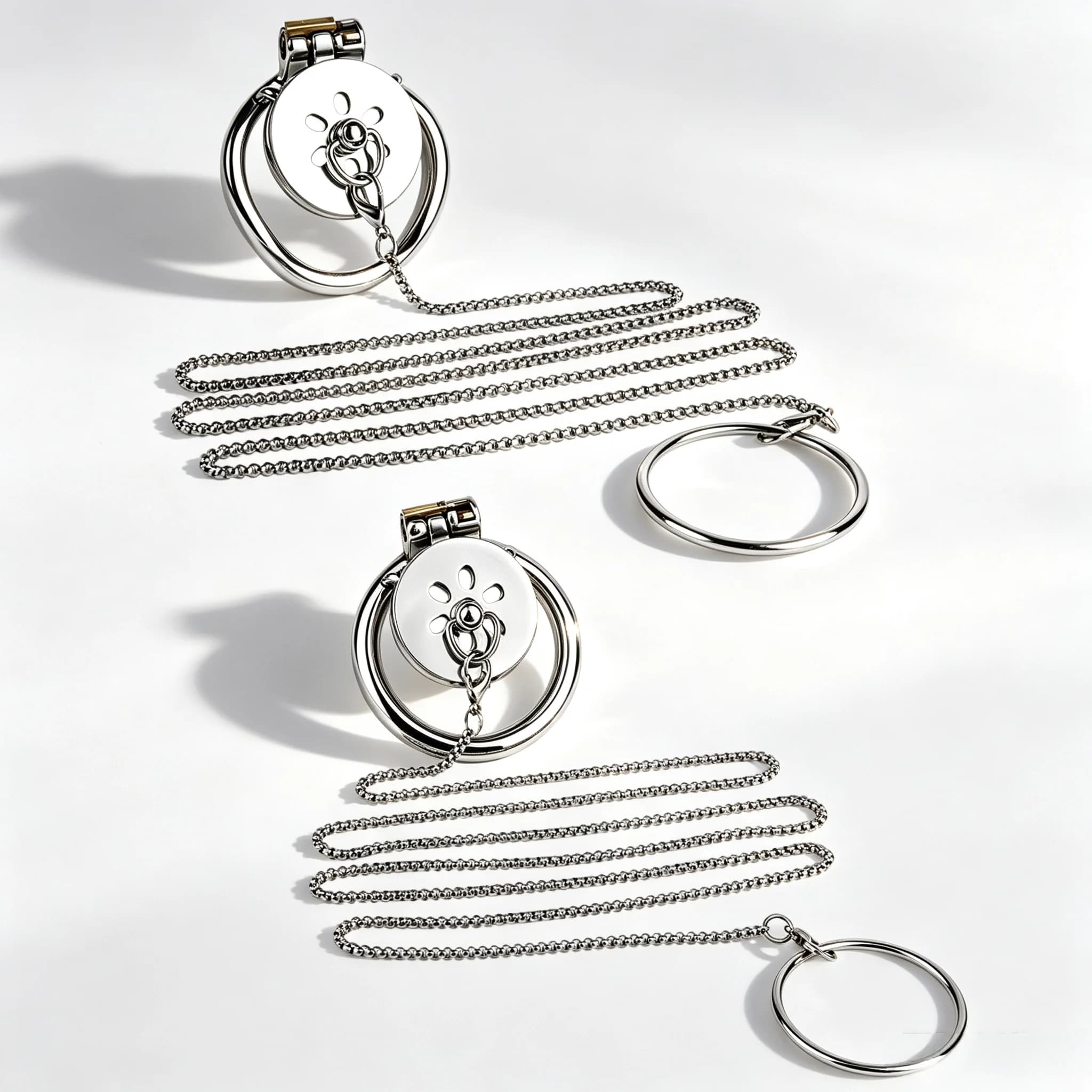 ORALSX Male Chastity Cage Male Chastity Device Stainless Steel With Traction Chain Wearable Bondage Lock Intimate Adult toy