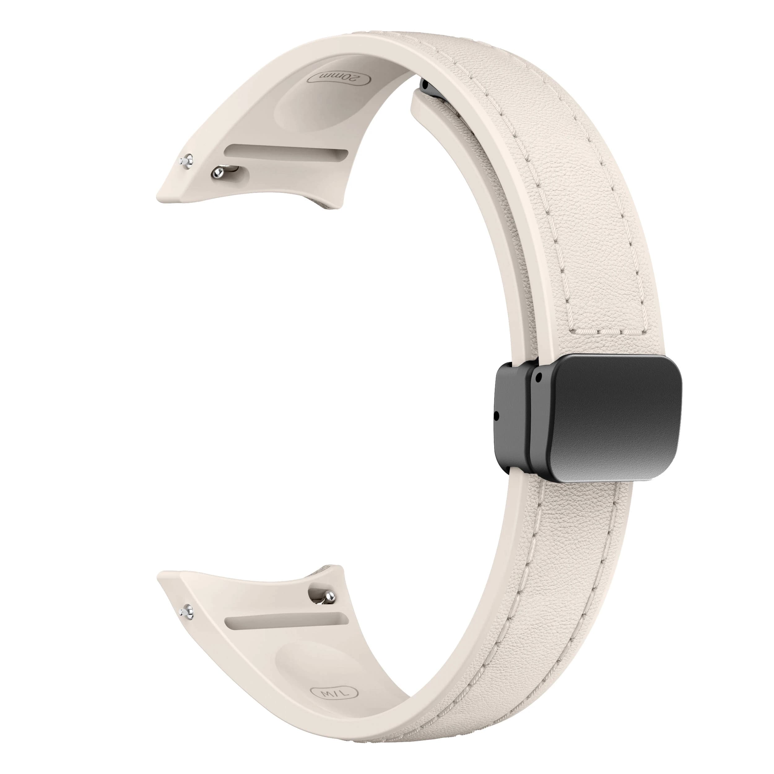 Genuine Leather+silicone Strap for Samsung Galaxy Watch 7 6 4 Classic 40mm 44mm 47mm Slim bracelet Galaxy Watch 5 Pro 45mm Strap