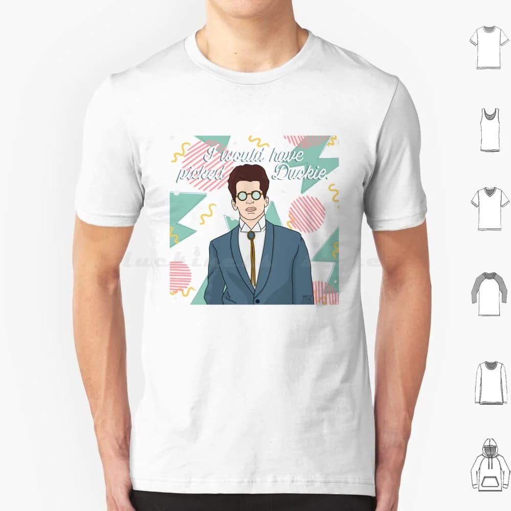 Duckie Love-Pretty In Pink-Pop Culture T Shirt Cotone Uomo Donna Stampa fai da te Molly Ringwald Jon Cryer Duckie Pretty In Pink anni '80