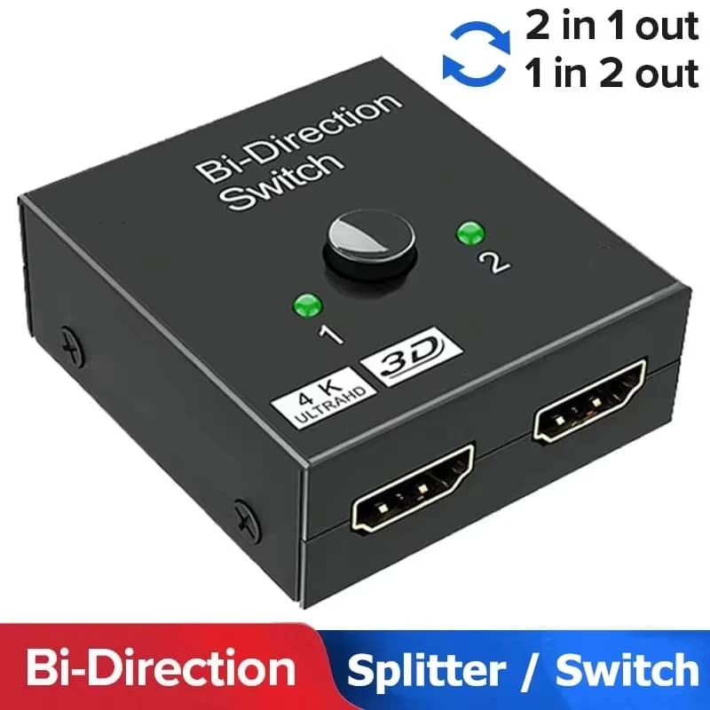 HDMI Splitter compatible switch 2.0 Adapter 1x2/2x1 Converter 2 in 1 output for PS4 Pro/4/3 TV Box HD switcher