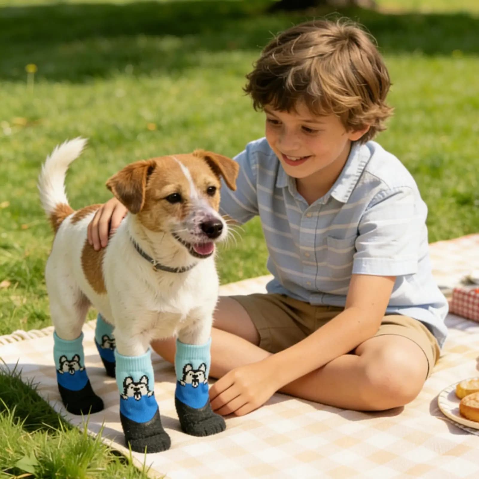 Calzini per cani, 4 pezzi, graziosi, antiscivolo, per prevenire il leccare delle zampe, per pavimento caldo, corsa, neve invernale, pioggia, per cuccioli.
