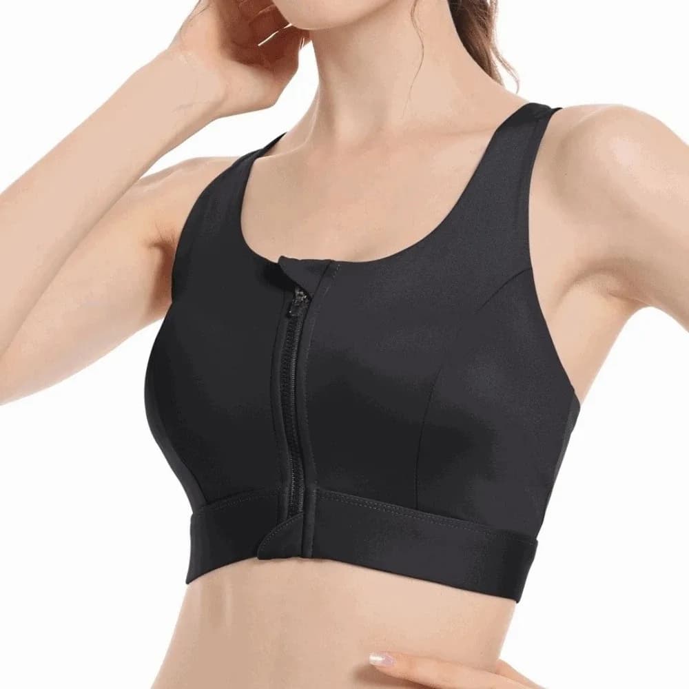 Reggiseno Sportivo ad Alto Impatto con Cerniera Frontale, Anti-cedimento, con Imbottitura Singola, per Yoga, Lingerie, Antiurto, per Palestra e Allenamento